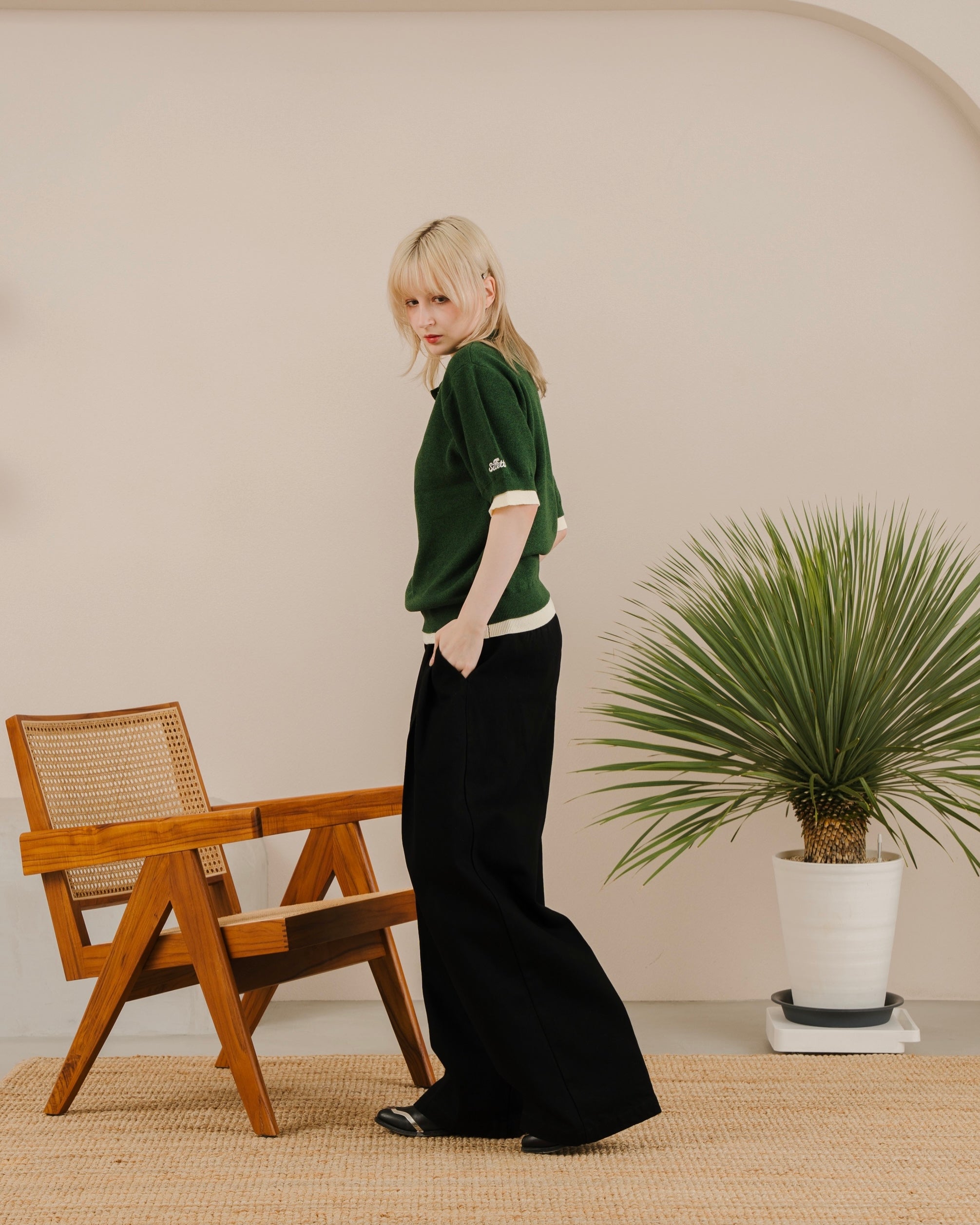 Outline Layered Knit Polo