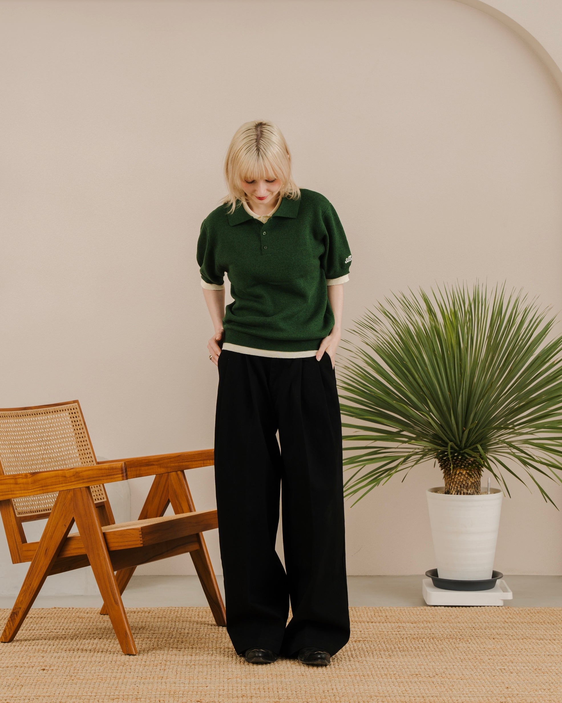 Outline Layered Knit Polo