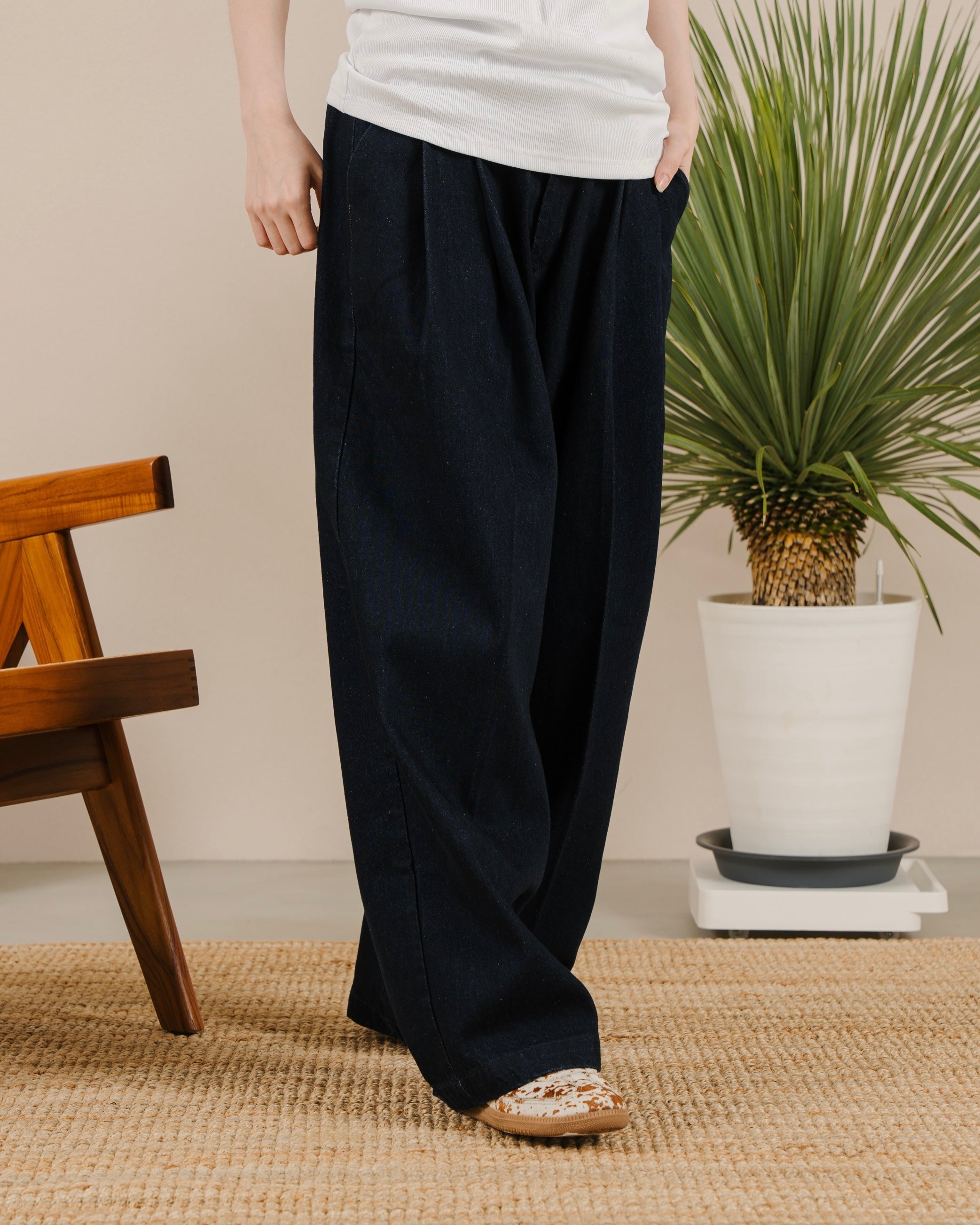 12oz Wide-Leg Denim Trousers