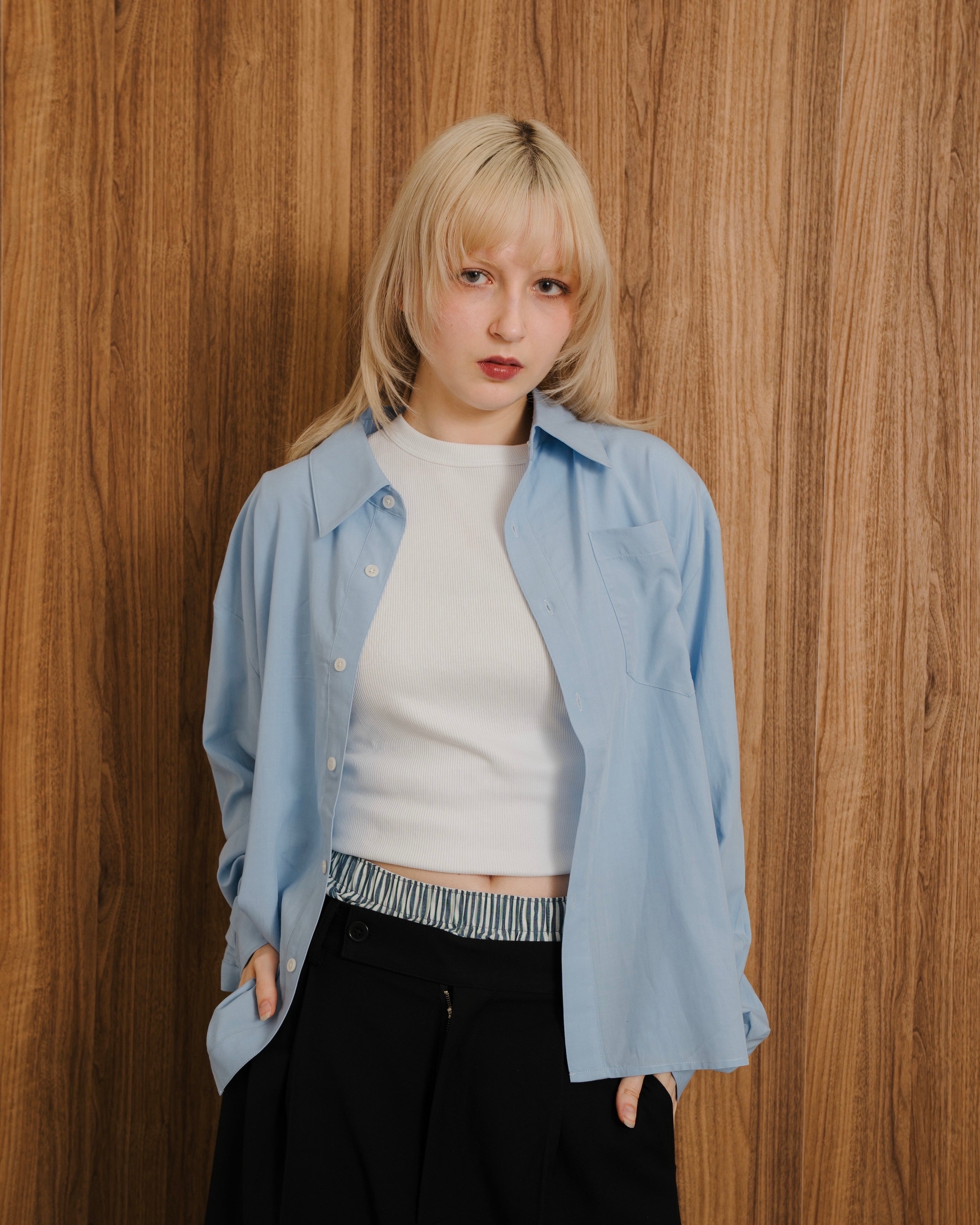 Cropped Classic Regular Collar Shirt LS