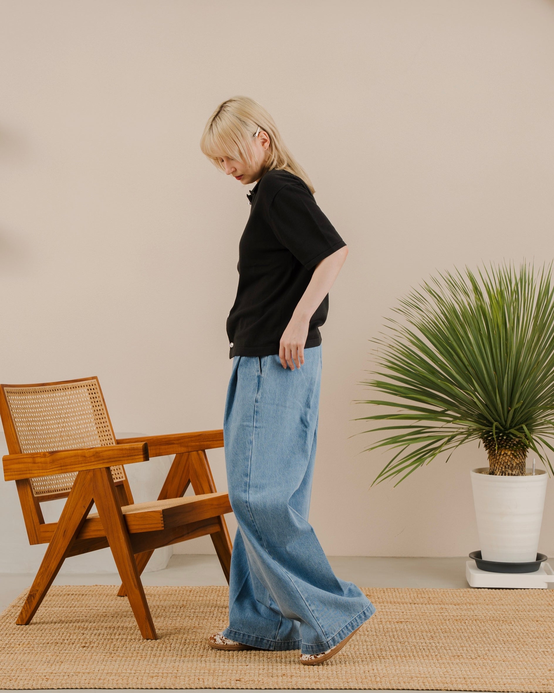 12oz Wide-Leg Denim Trousers