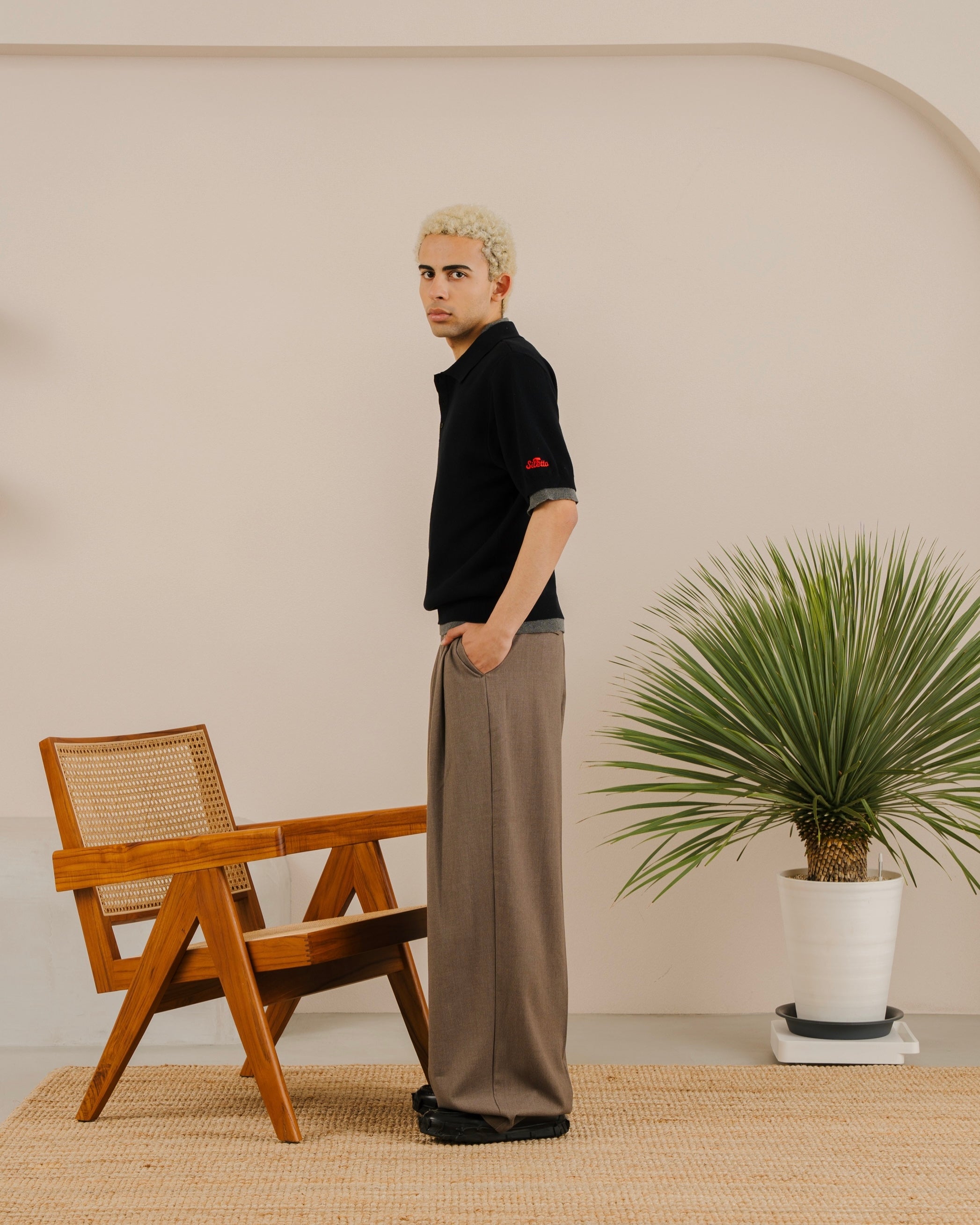 Outline Layered Knit Polo