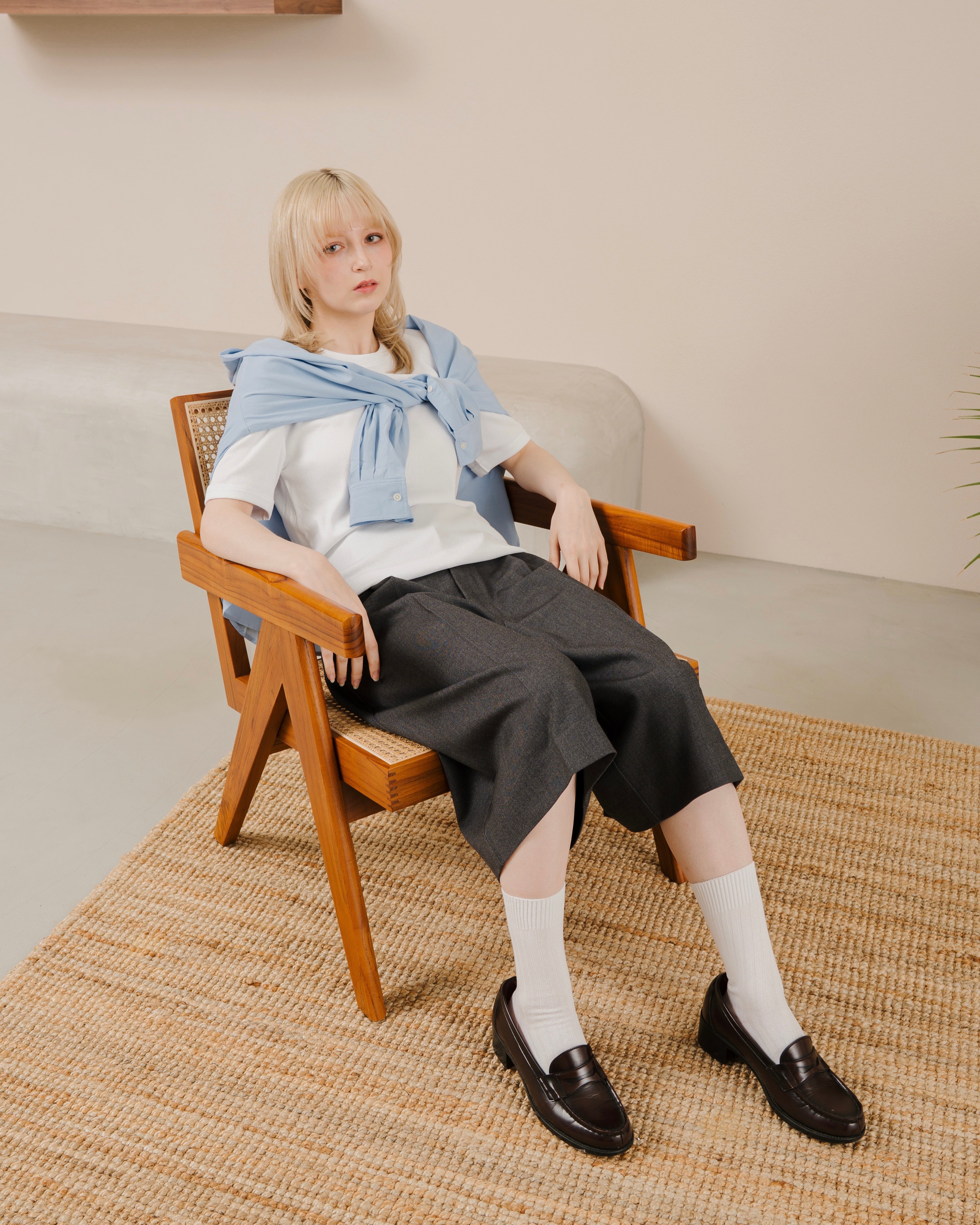 Wool Blend Deep Tuck Architecture Shorts