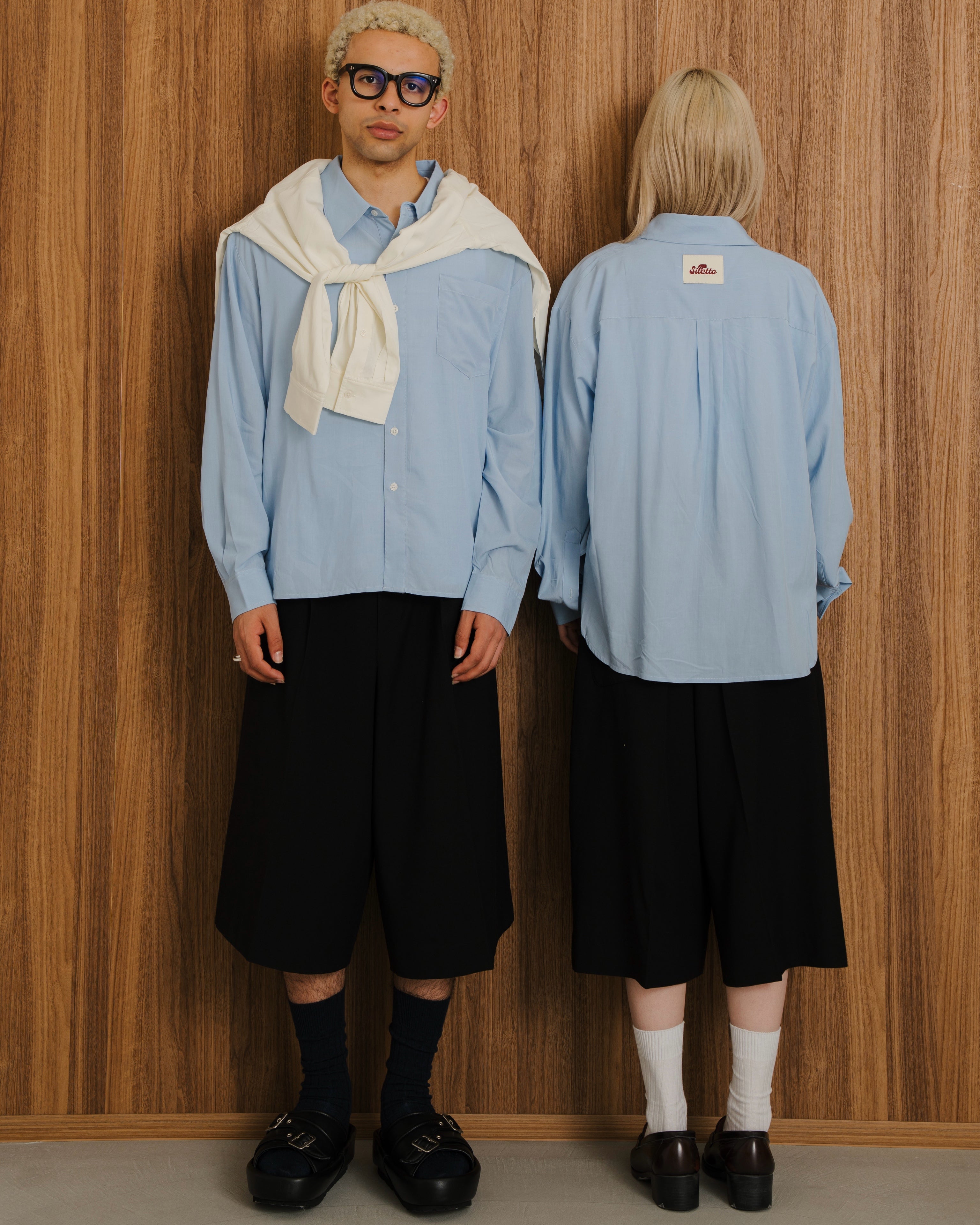 Wool Blend Deep Tuck Architecture Shorts