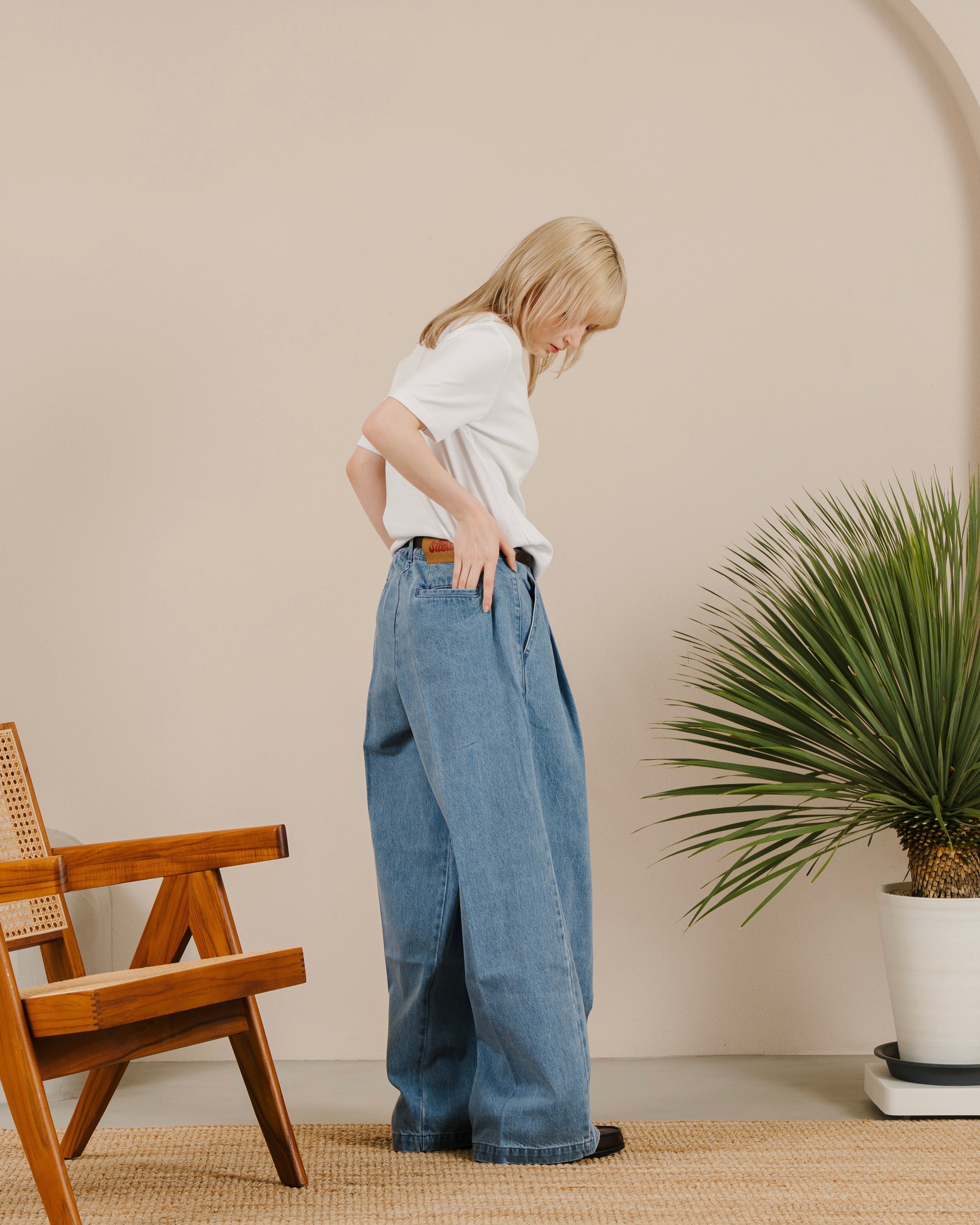 12oz Wide-Leg Denim Trousers