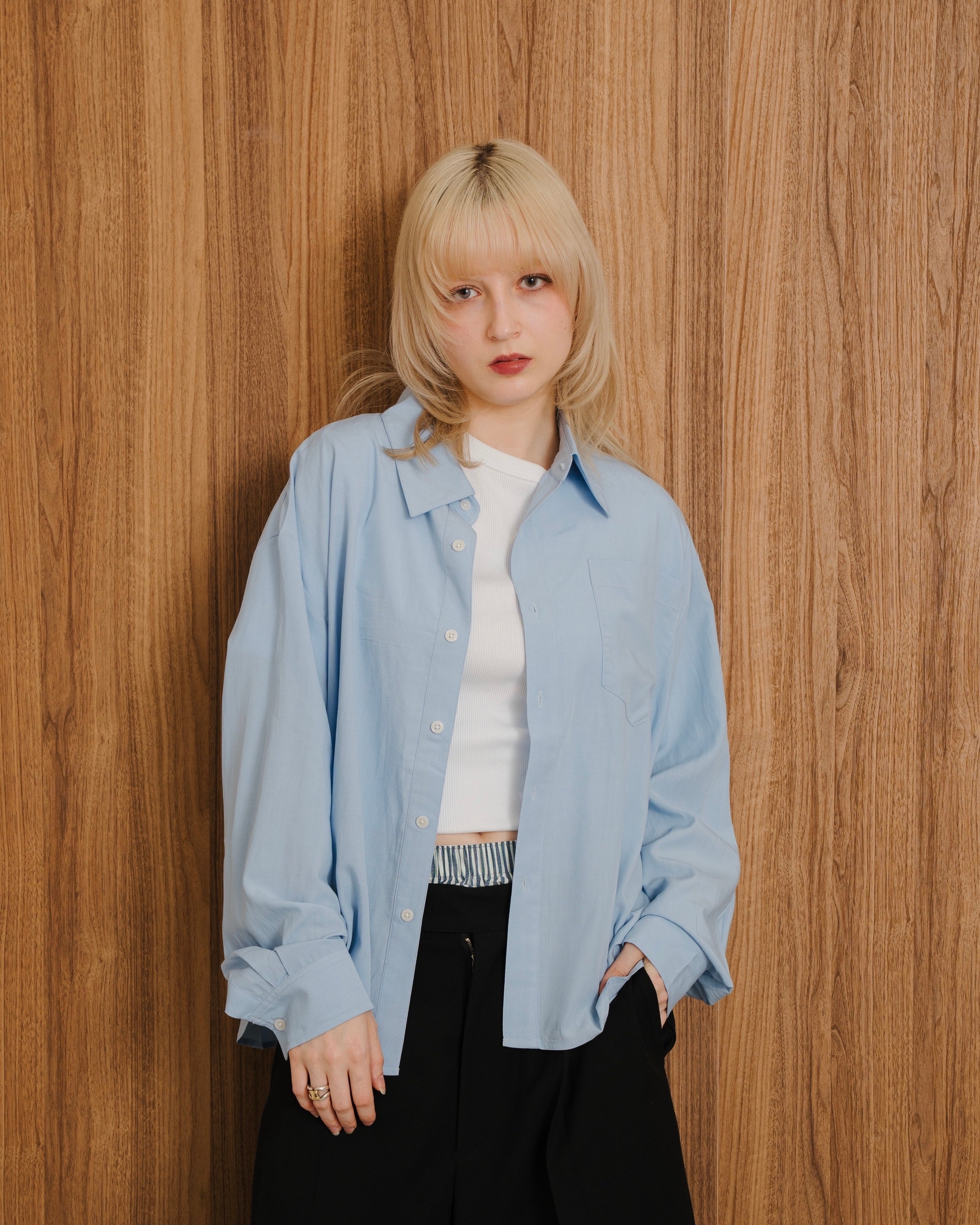 Cropped Classic Regular Collar Shirt LS