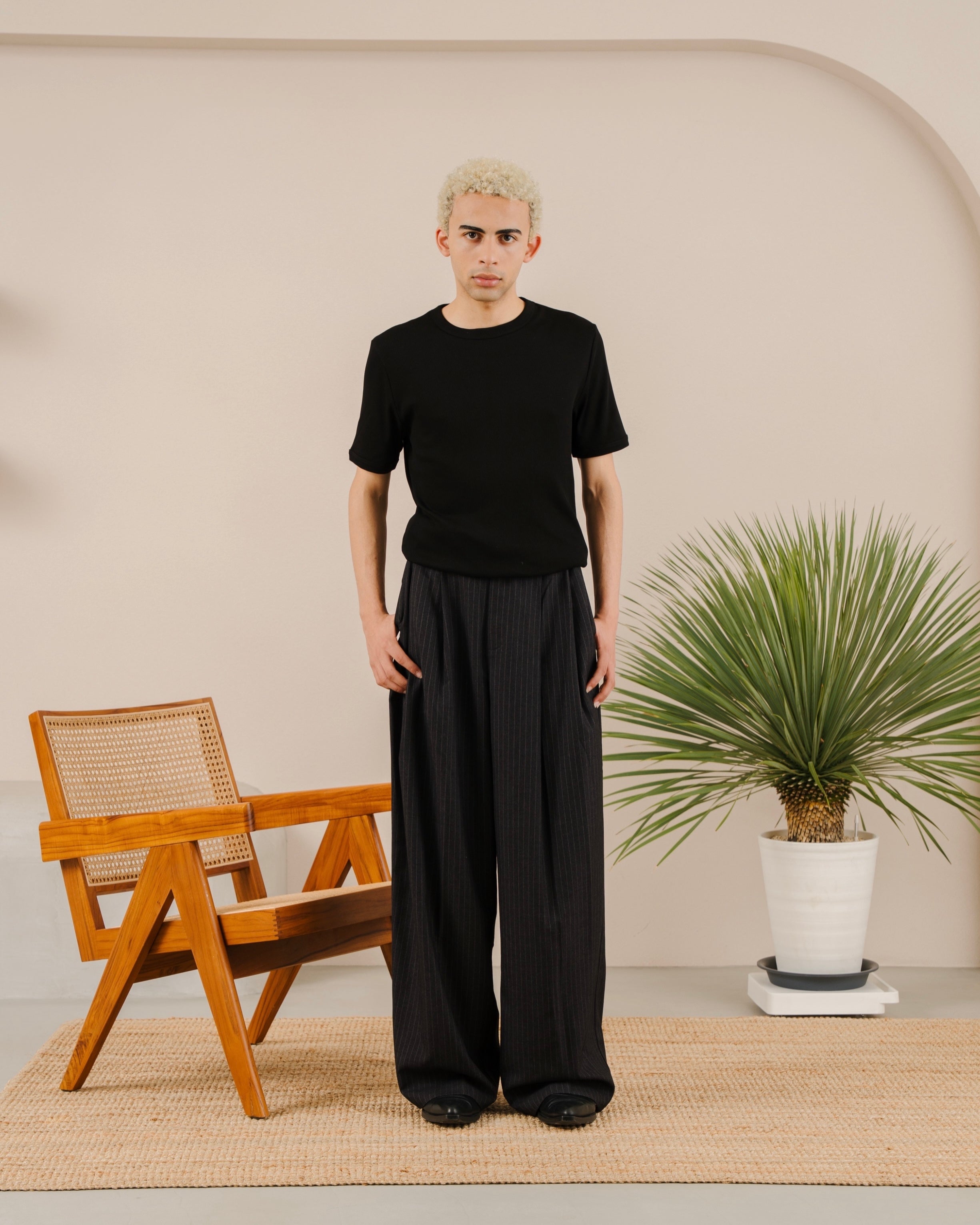 値段交渉可能　即決優先 SUN/TAKKE ストライプスラックス Deep tuck slacks stripe