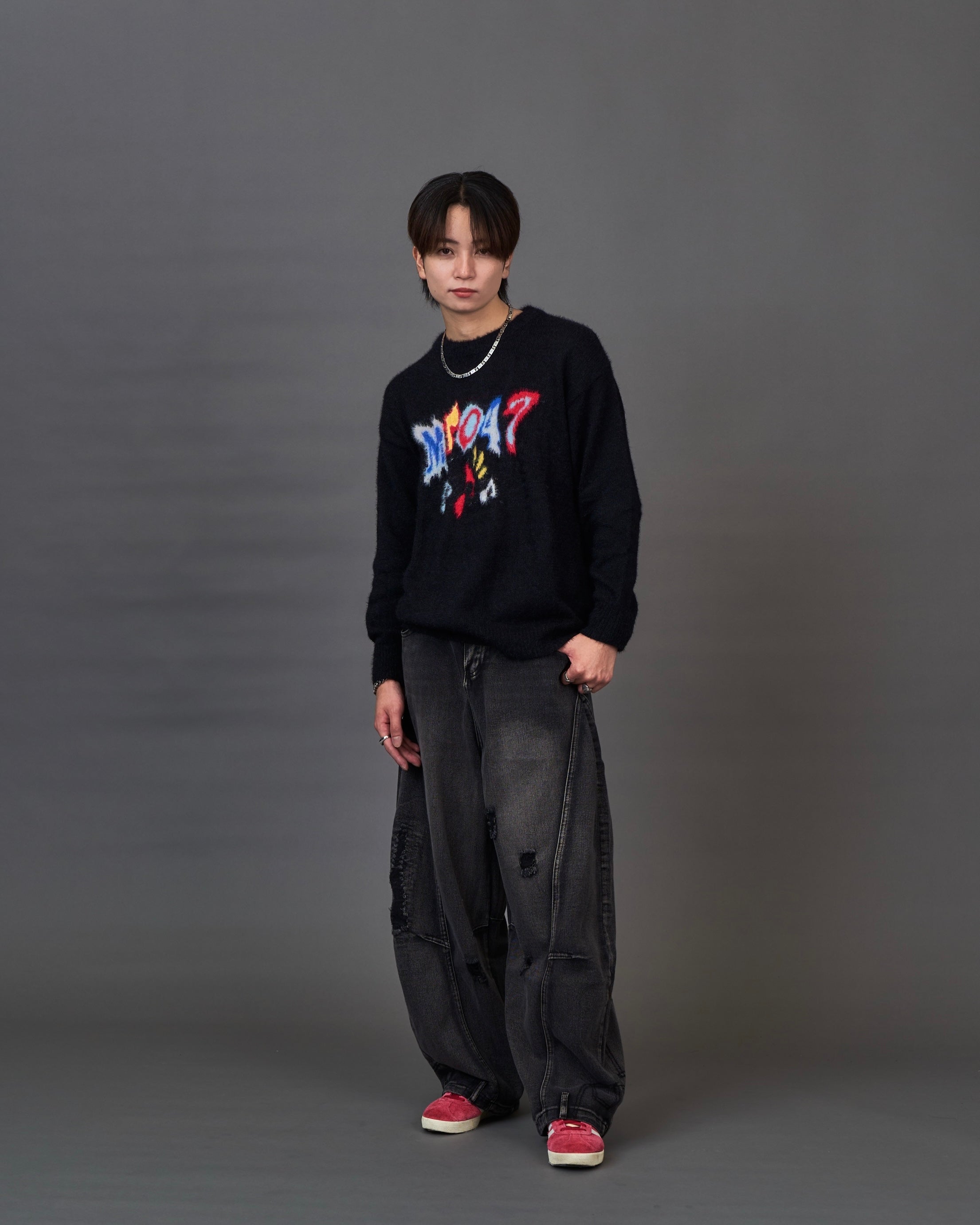 Graphic Shaggy Knit Sweater / グラフィックシャギーニット