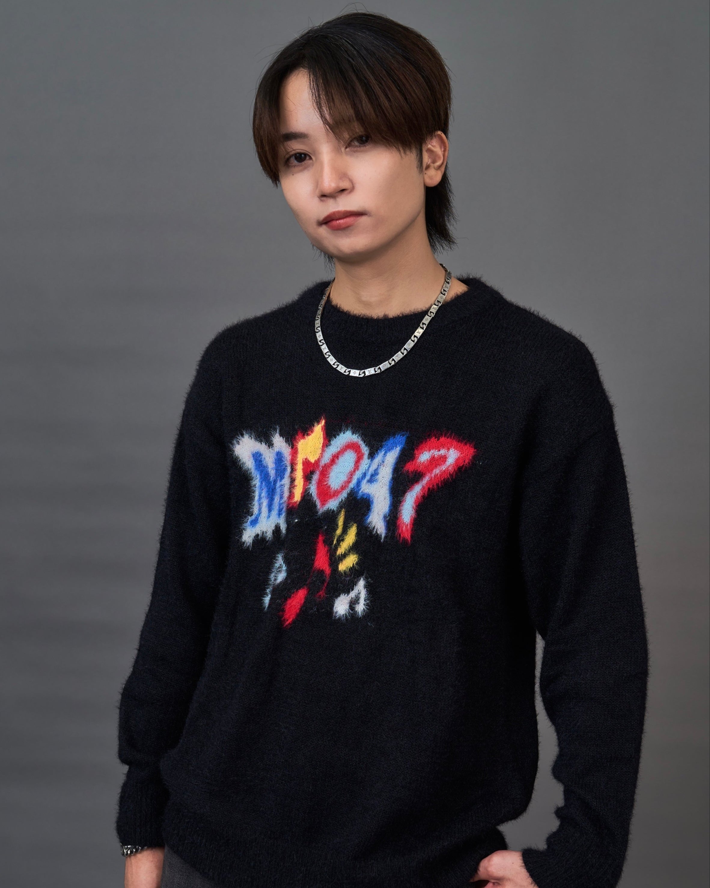 Graphic Shaggy Knit Sweater / グラフィックシャギーニットセーター SL0053