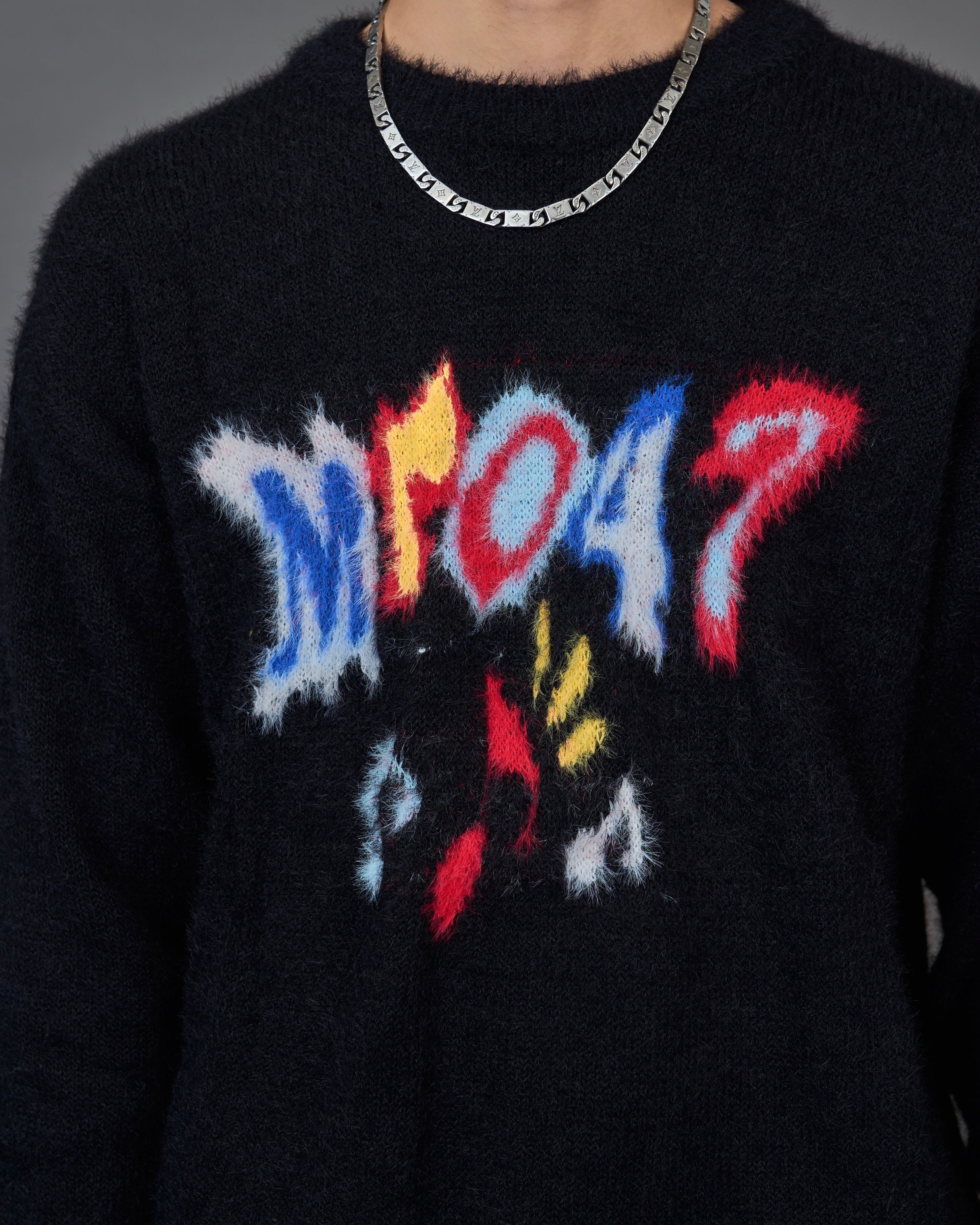 Graphic Shaggy Knit Sweater / グラフィックシャギーニットセーター