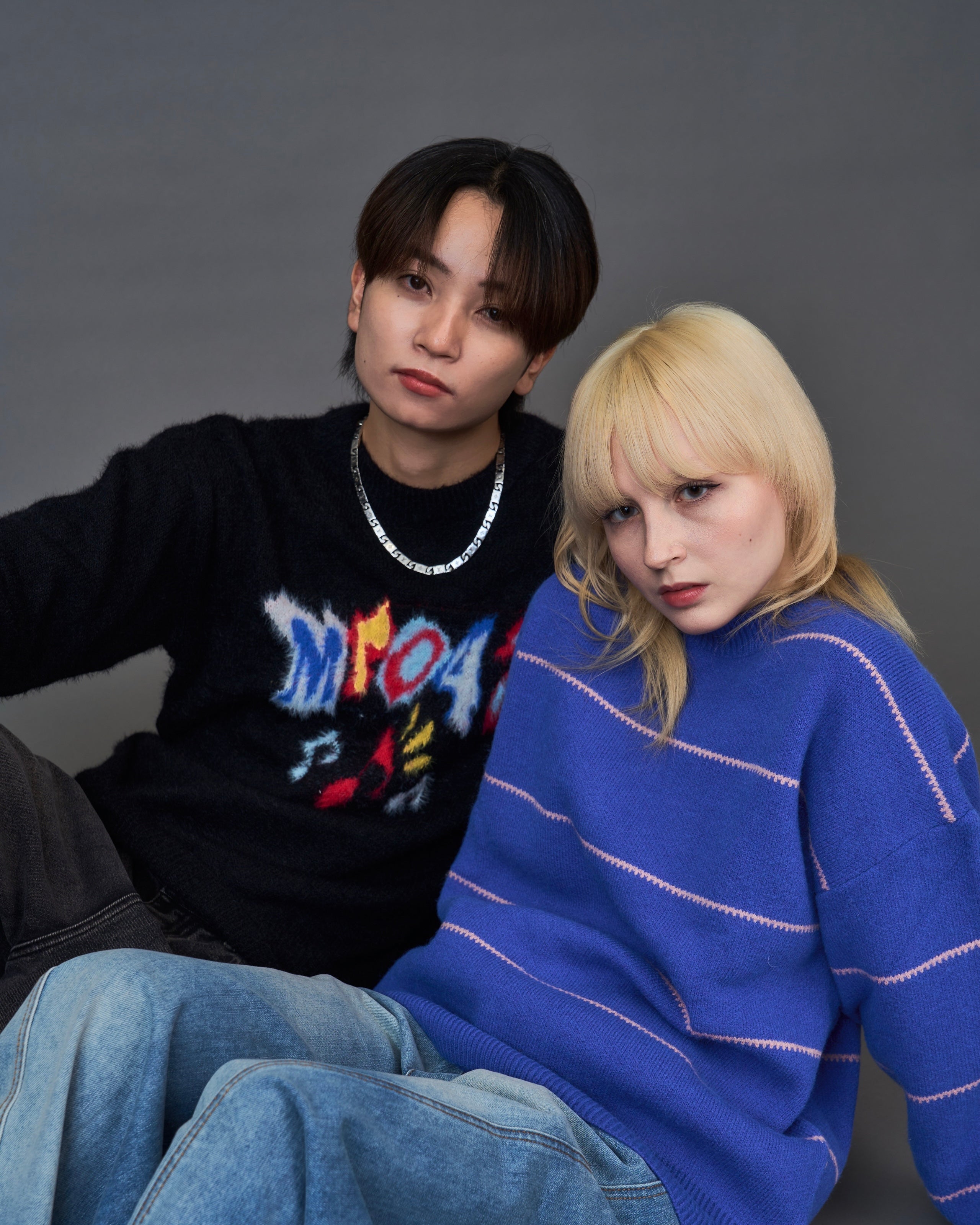 Graphic Shaggy Knit Sweater / グラフィックシャギーニットセーター