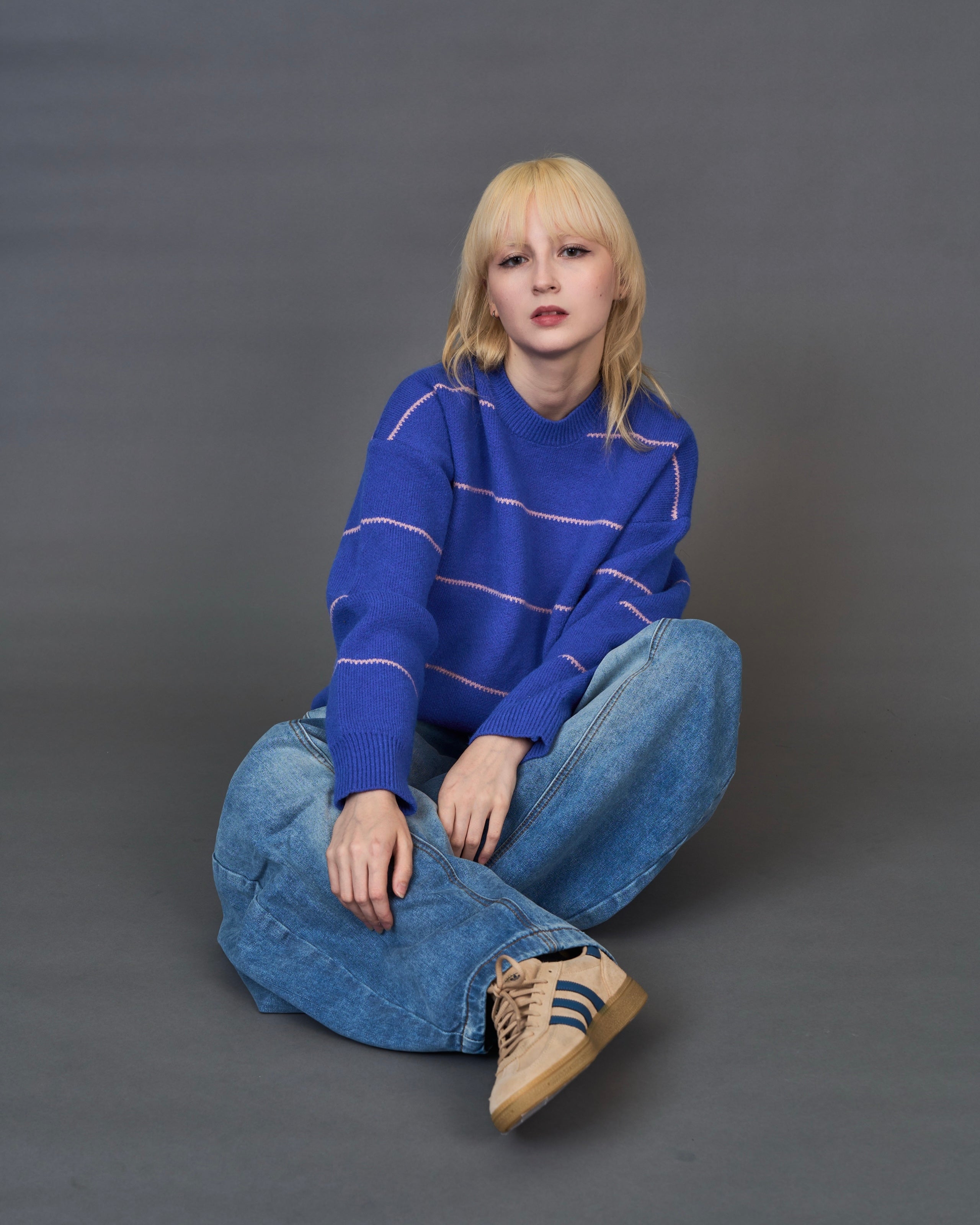 overfit border knit/ オーバーフィットボーダーニット SL0042