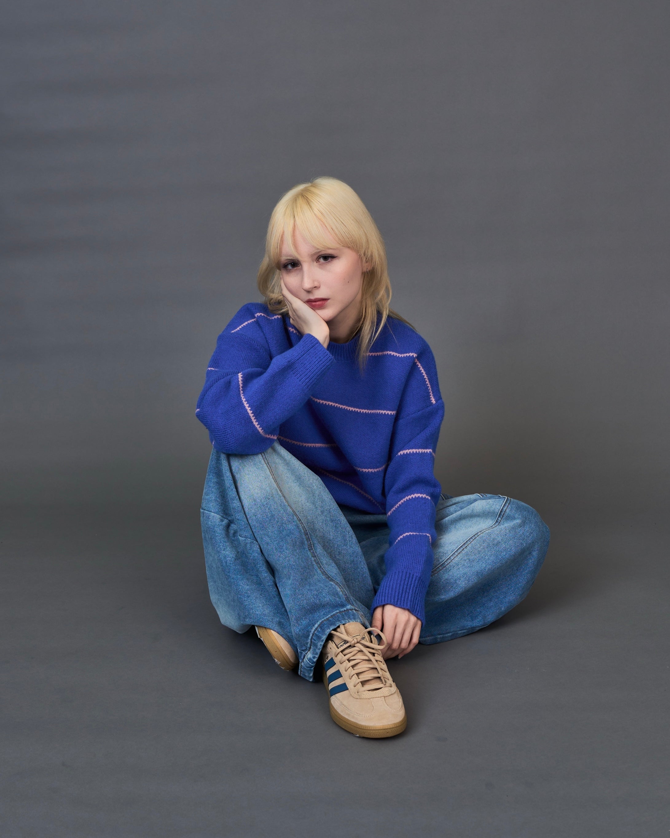 overfit border knit/ オーバーフィットボーダーニット SL0042