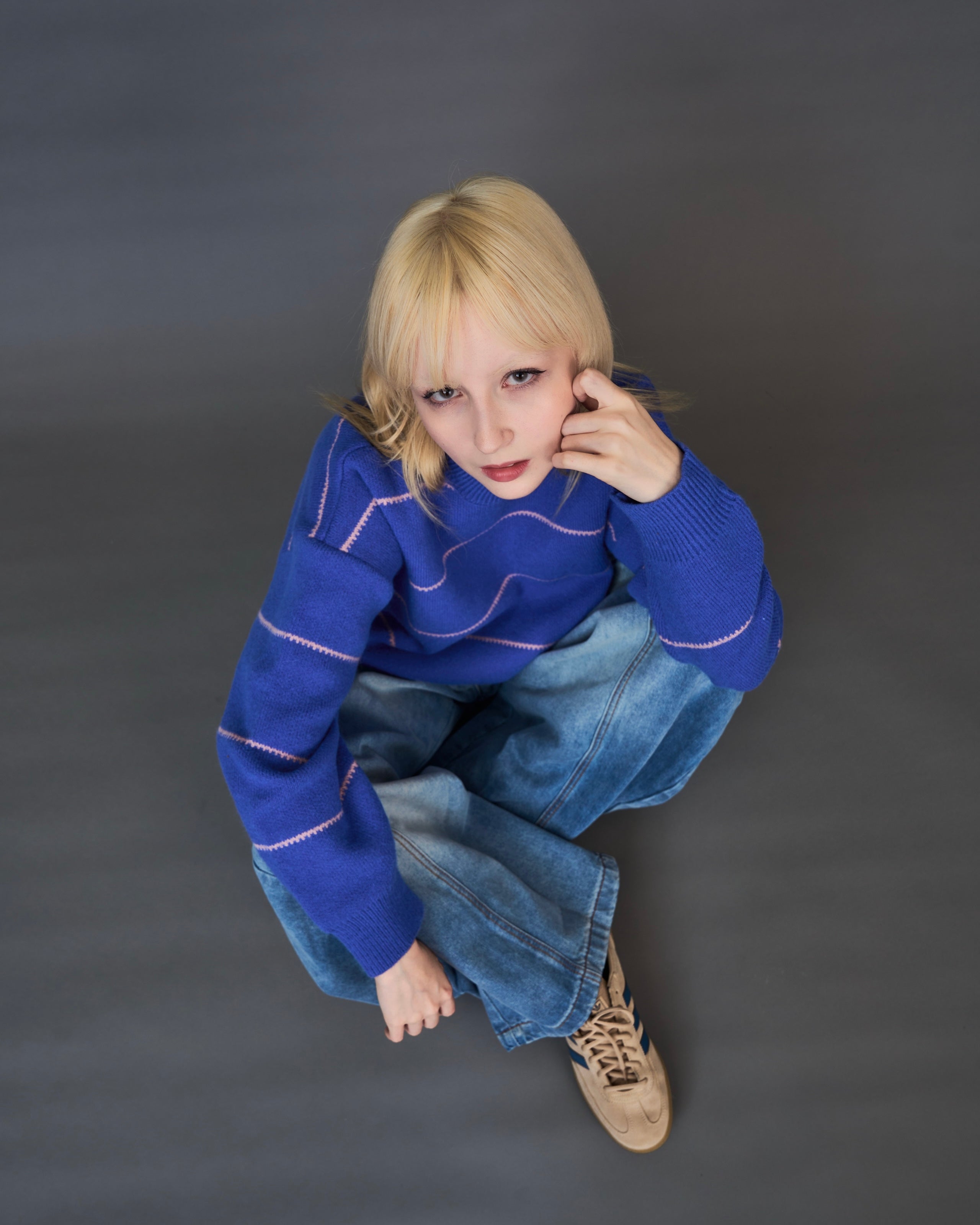 overfit border knit/ オーバーフィットボーダーニット SL0042