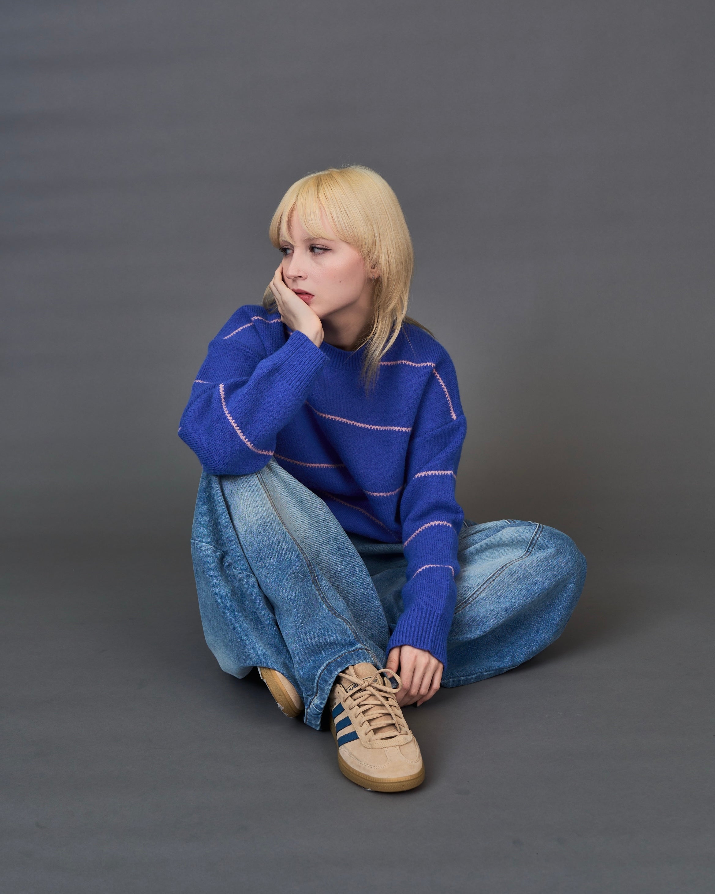 overfit border knit/ オーバーフィットボーダーニット SL0042