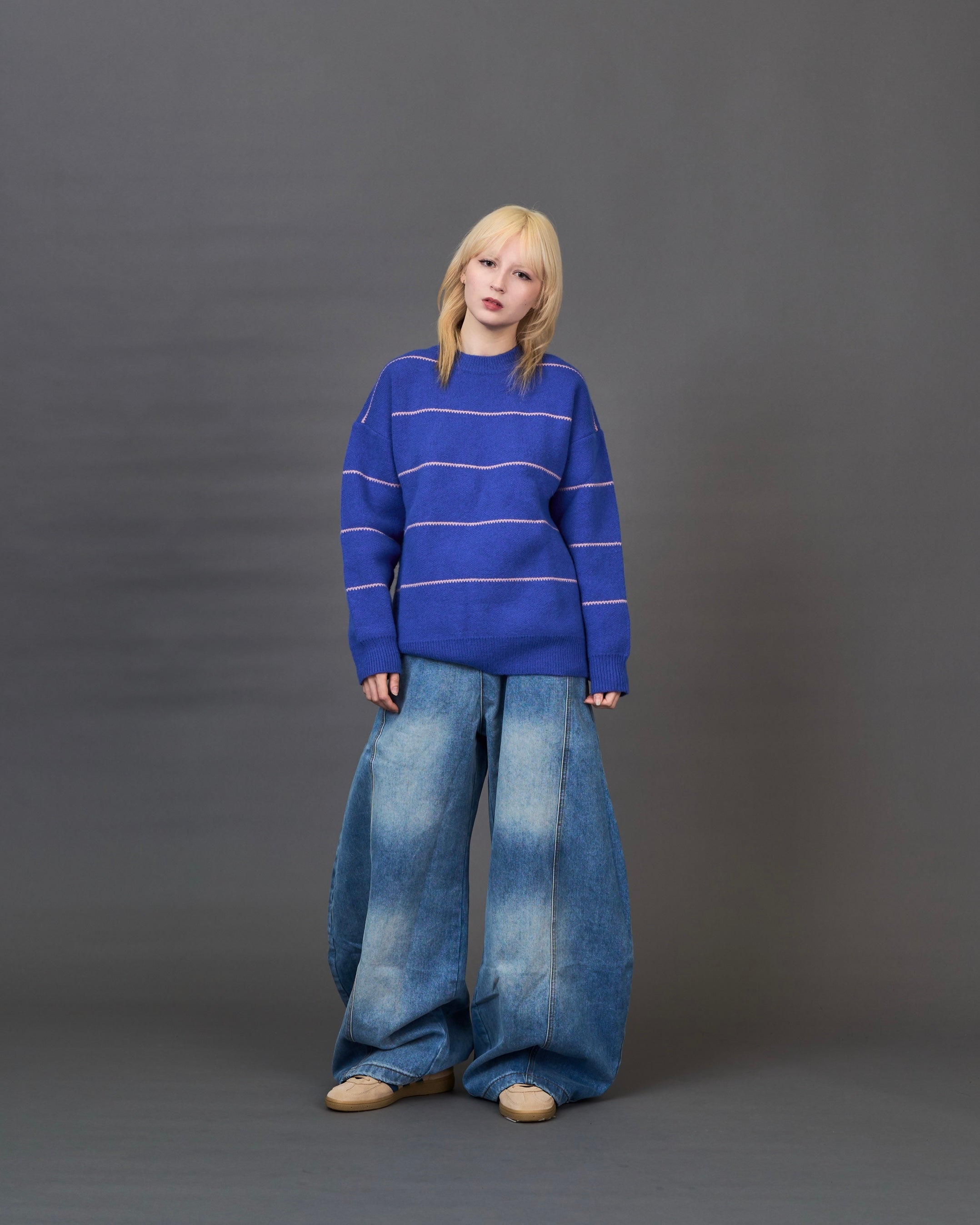 overfit border knit/ オーバーフィットボーダーニット SL0042