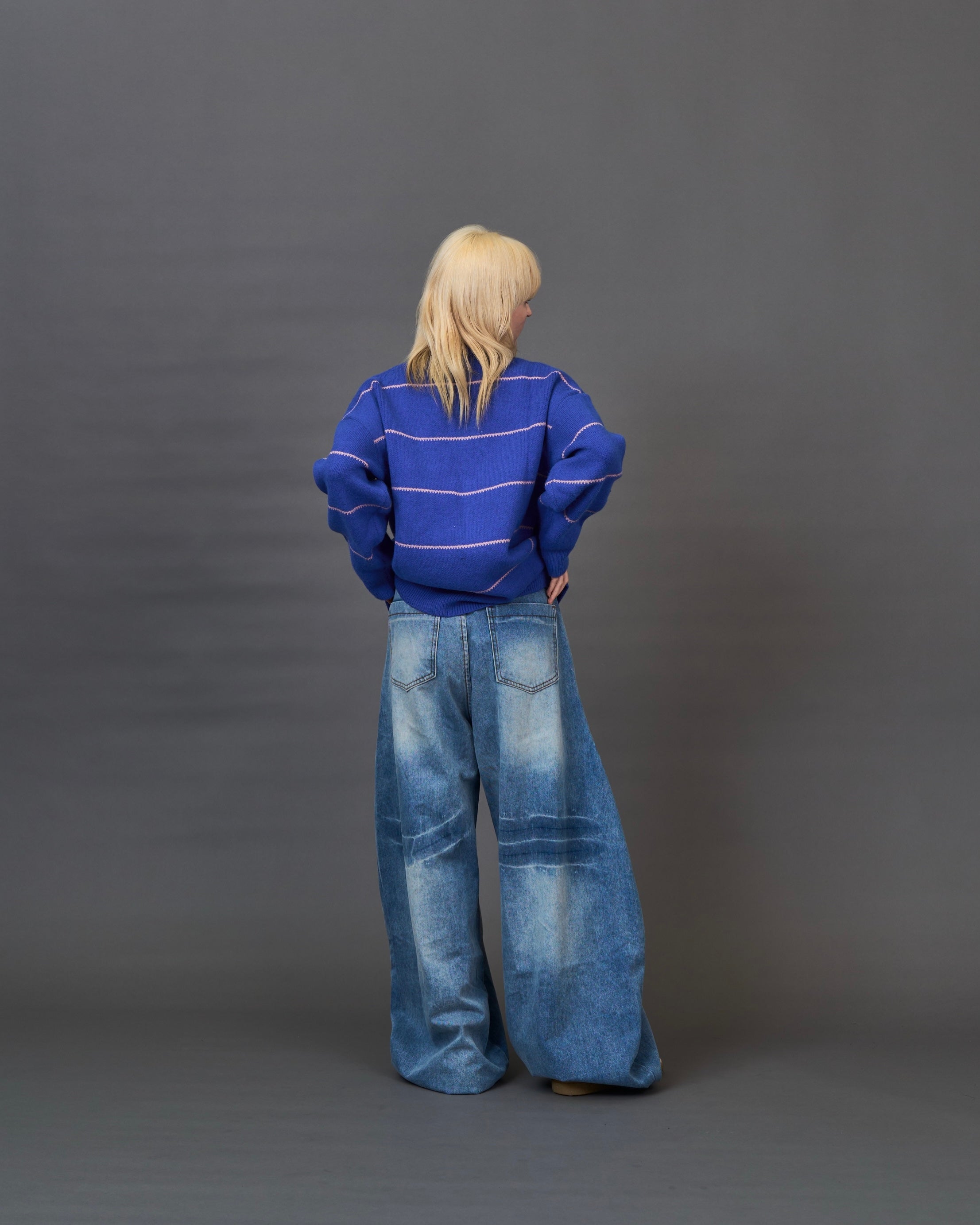 overfit border knit/ オーバーフィットボーダーニット SL0042