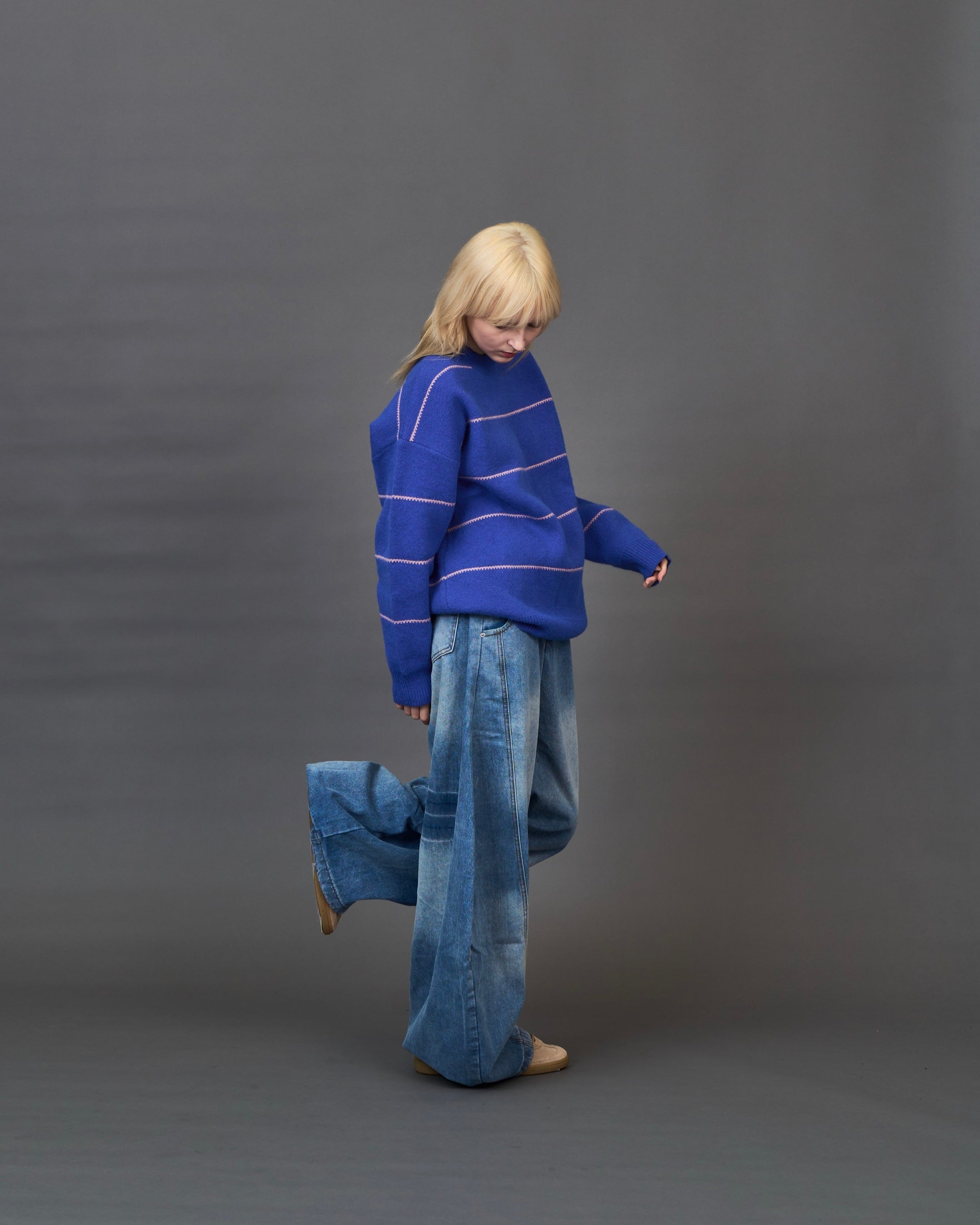 overfit border knit/ オーバーフィットボーダーニット SL0042