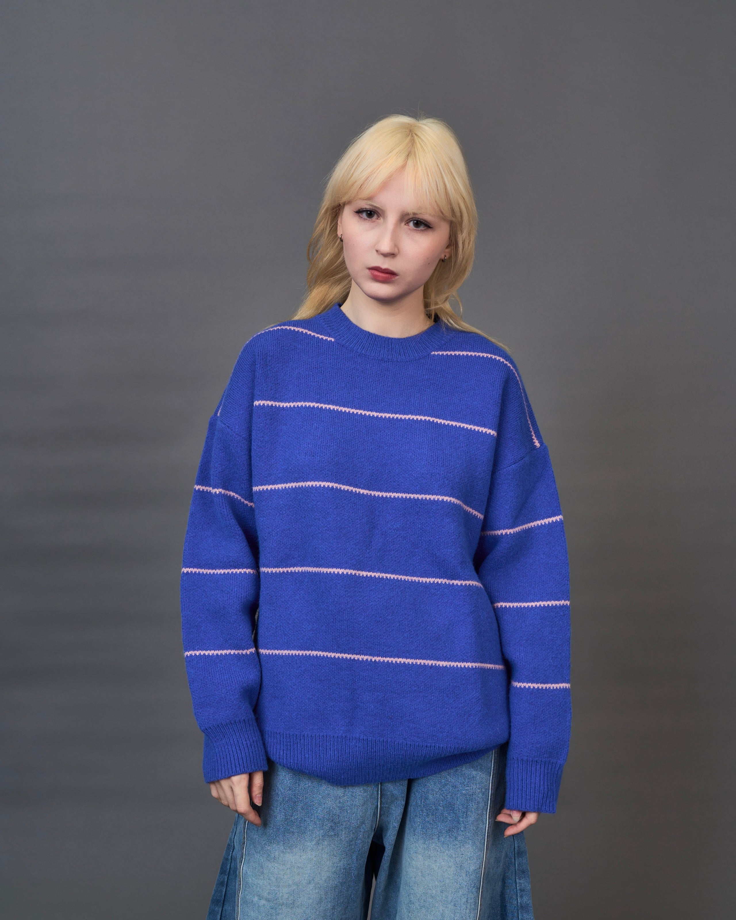 overfit border knit/ オーバーフィットボーダーニット SL0042