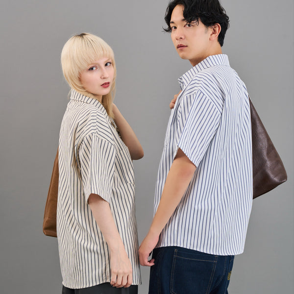 メンズ ストライプシャツ ネルシャツ オーバーサイズ M00574 a.v.v シャツ 「人気No1シャツ」ストライプオーバーサイズシャツ