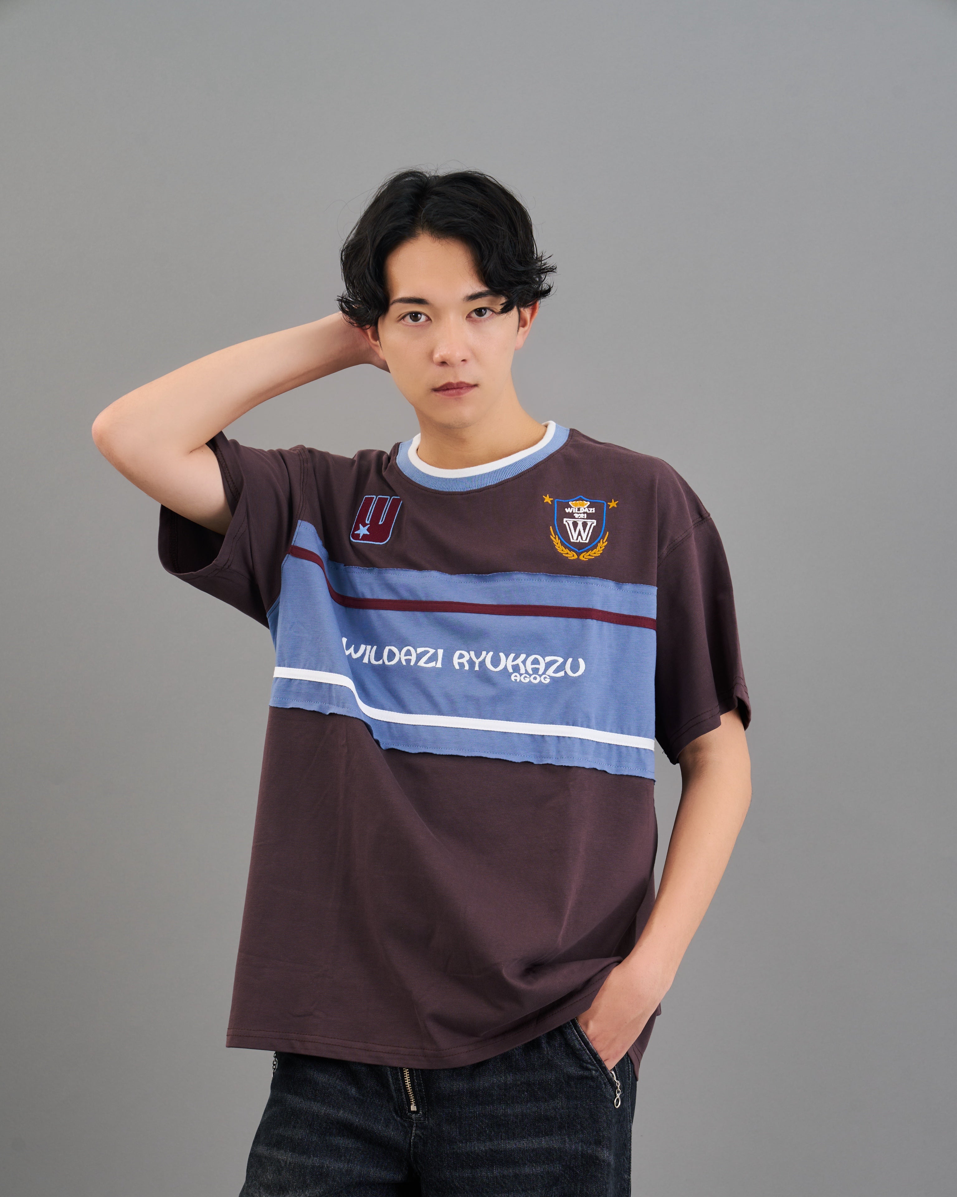 カラーブロックtシャツSL0025