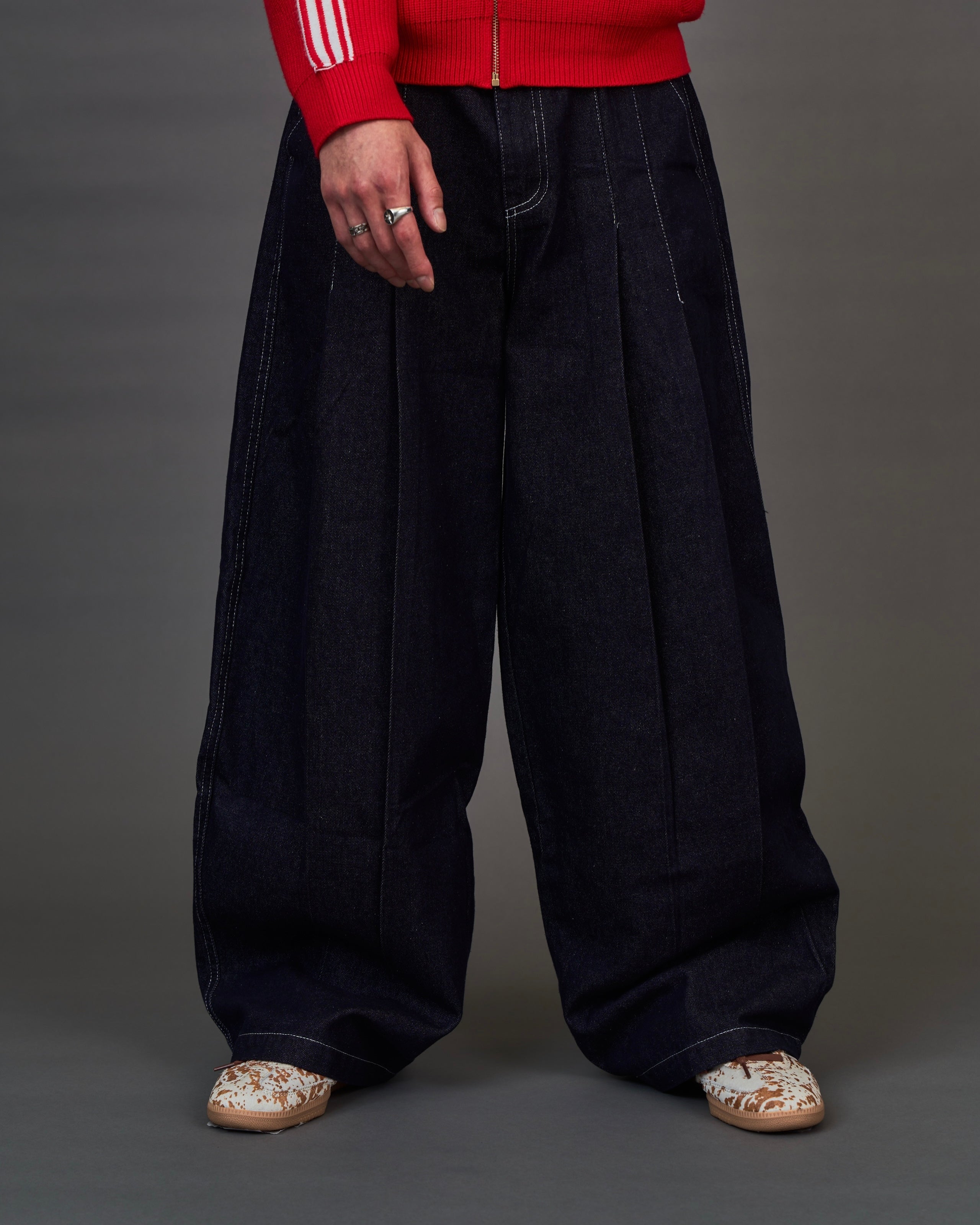 【セットアップ対応】Contrast Stitch Denim Jacket/ステッチライン デニムパンツ SL0049