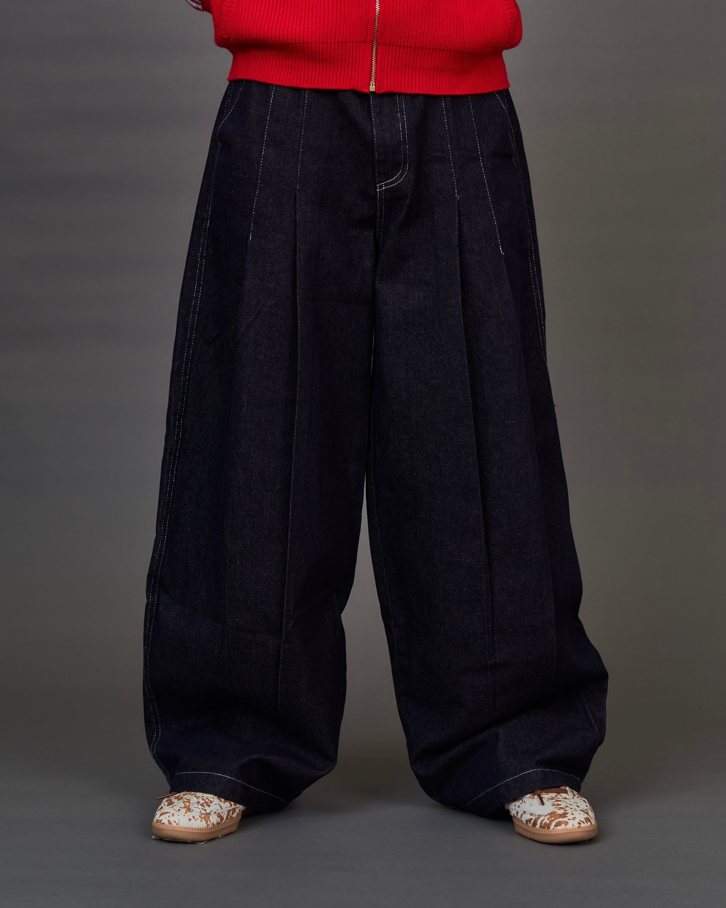 【セットアップ対応】Contrast Stitch Denim Jacket/ステッチライン デニムパンツ SL0049