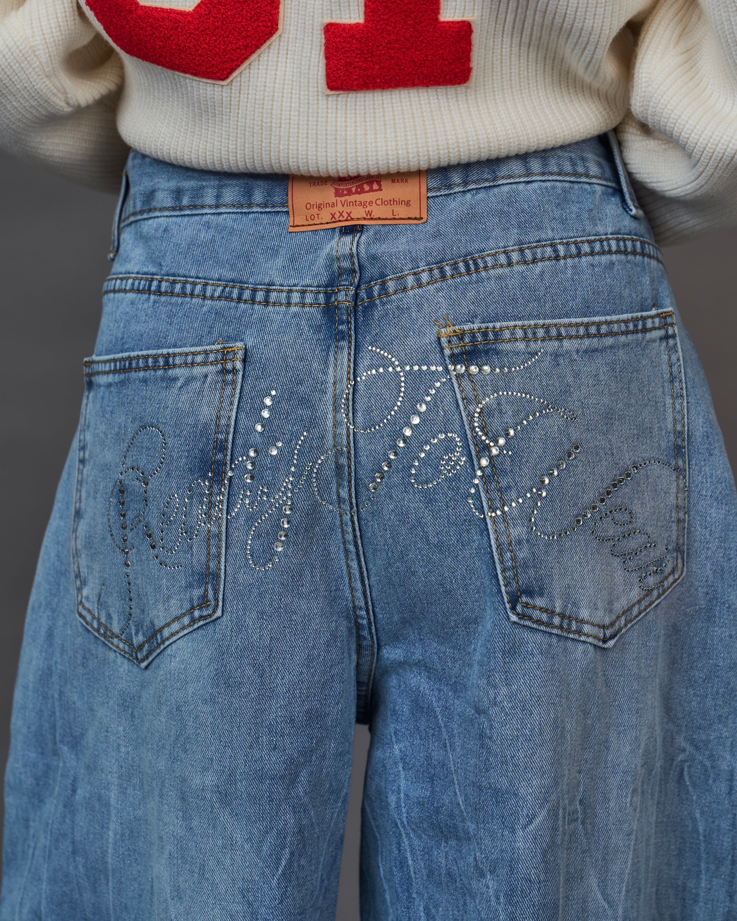 ラインストーンビンテージデニム/Rhinestone Vintage Denim SL0047